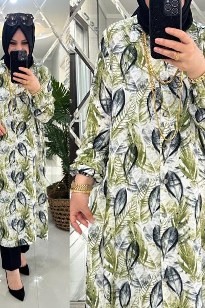 Suzi gömlek viskon kumaş haki Haki