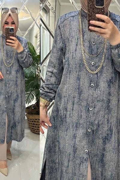 Vela gömlek belmando kumaş gri Gri Mavi