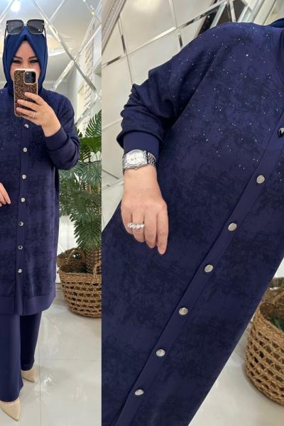 Yaren takım oyşo kumaş koyumavi Mavi