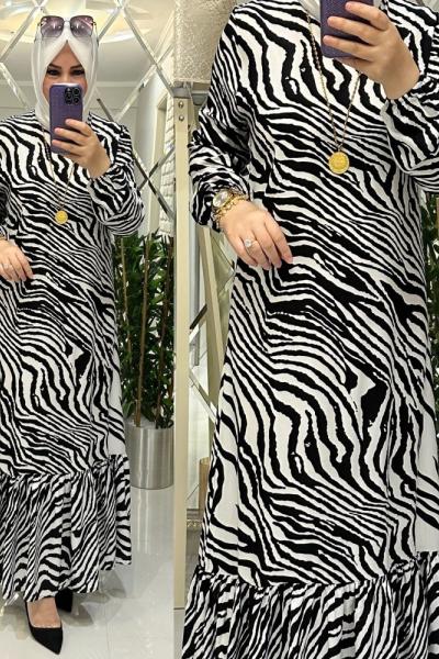 Yeni zebra elbise siyah/beyaz Siyah Beyaz
