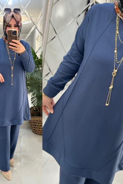 Zuhal takım oyşo kumaş mavi Mavi