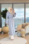 04-1539 Üst Sim Kabartma Desenli Kap İndigo