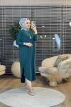 1735 Sandy Yarasa Kol Tunik Zümrüt