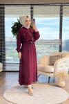 22706 Ön 2 Cepli Fermuarlı Etekli Takım Bordo