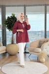 6101 Taş Detaylı Gömlek Bordo