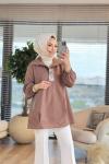 6101 Taş Detaylı Gömlek Vizon