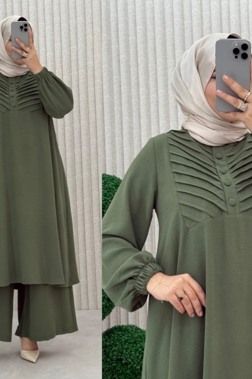 zümrüt pantolonlu takım