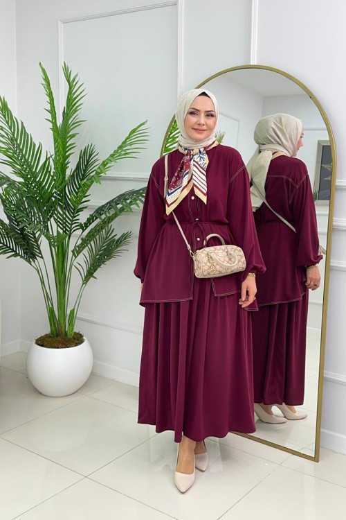 AYCAN ETEKLİ TAKIM- BORDO