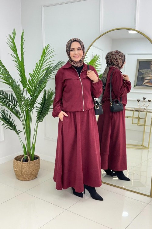 HİFA ETEKLİ TAKIM - BORDO