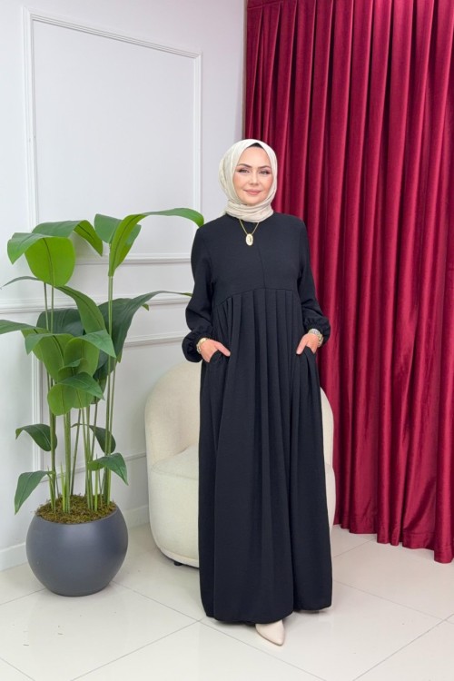 LEYLA ELBİSE - SİYAH