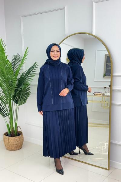 SEVDA ETEKLİ TAKIM - LACİVERT