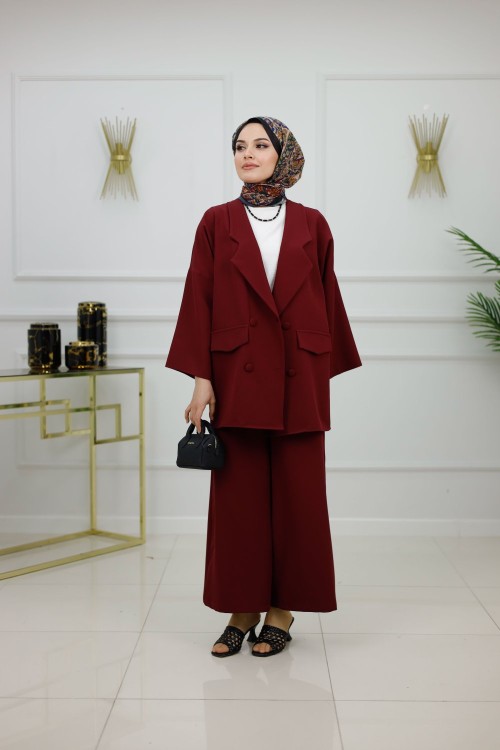 TALİA CEKET TAKIM-BORDO