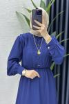 Lacivert Vera Tesettür Elbise
