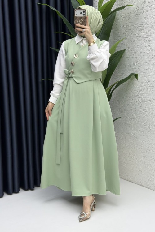 Lalezar Etekli Takım Tesettür Giyim