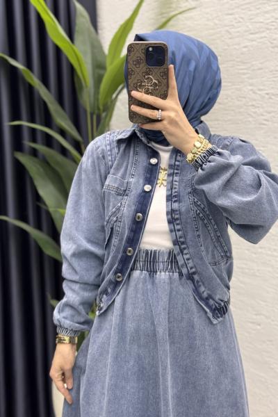 Yasemen Kot Etekli Takım Tesettür Giyim